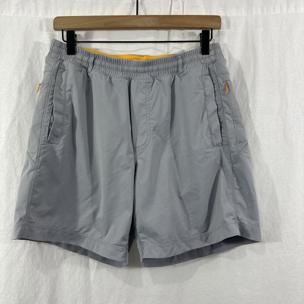Birddogs Boomstick Mens Sz M Grey Yellow Lined Athletic Outdoor Shorts Gorpcore